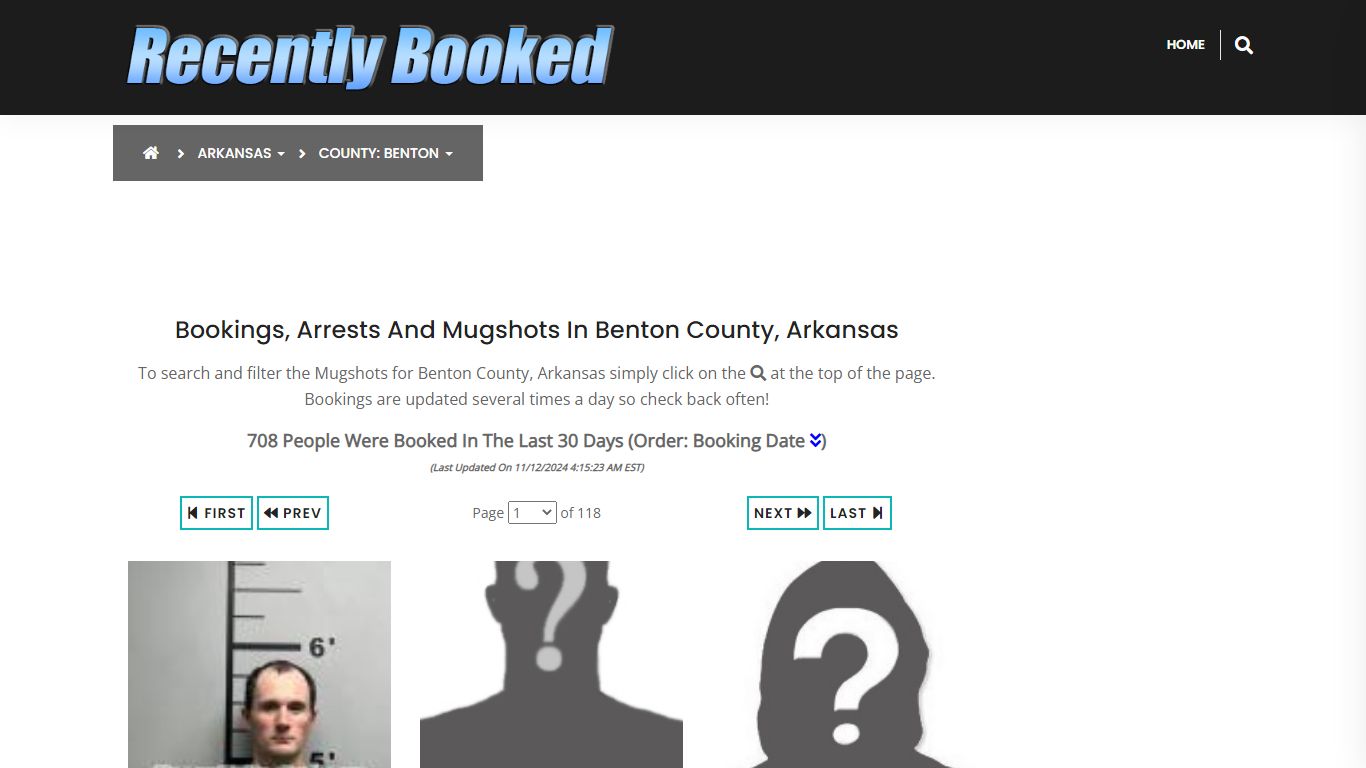 Bookings, Arrests and Mugshots in Benton County, Arkansas - Recently Booked